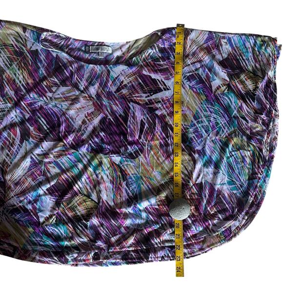 Jennifer Lopez Top Women S Multicolor Floral Blouse Poncho V-Neck Pullover Woven - Picture 7 of 7